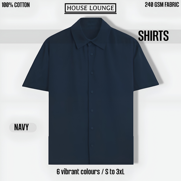 IMPERIA OVERSIZED CLASSIC SHIRT NAVY BLUE