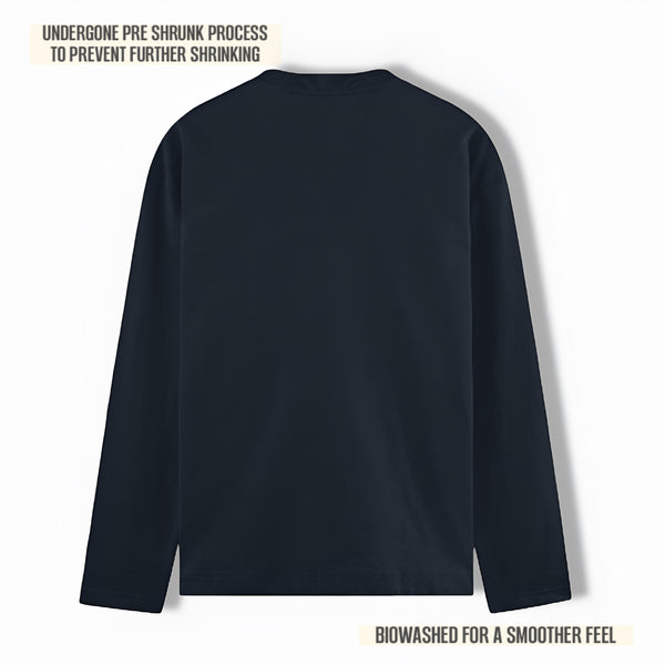 URBAN REFINED FULL SLEEVE T-SHIRT NAVY BLUE