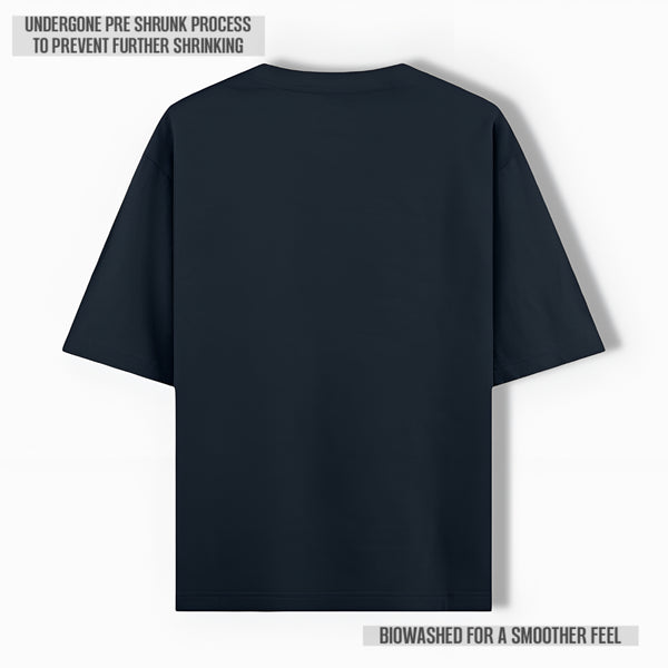 REGAL COTTON OVERSIZED TEE NAVY BLUE