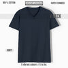 EXQUISITE V-NECK COTTON T-SHIRT NAVY BLUE