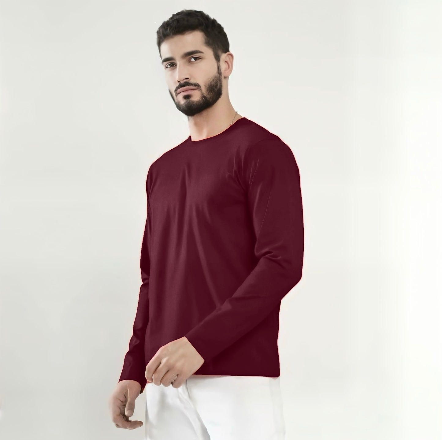 URBAN REFINED FULL SLEEVE T-SHIRT MAROON