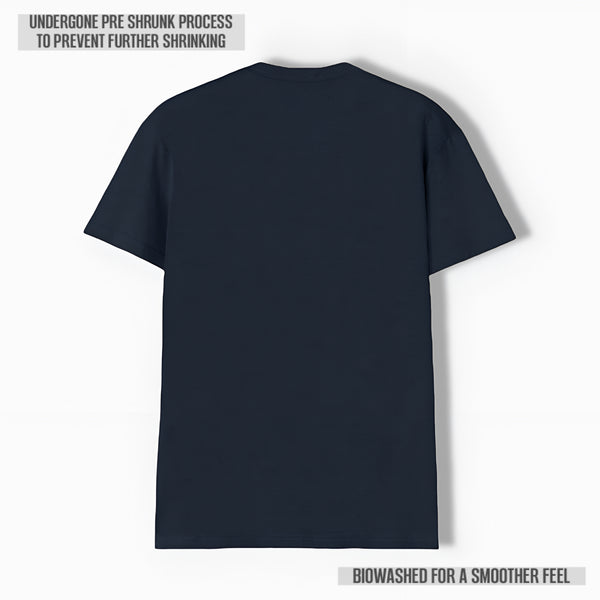 EXQUISITE V-NECK COTTON T-SHIRT NAVY BLUE