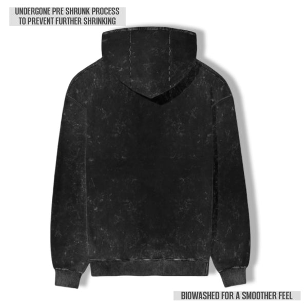 HOUSE LOUNGE ACID WASH HOODIE BLACK