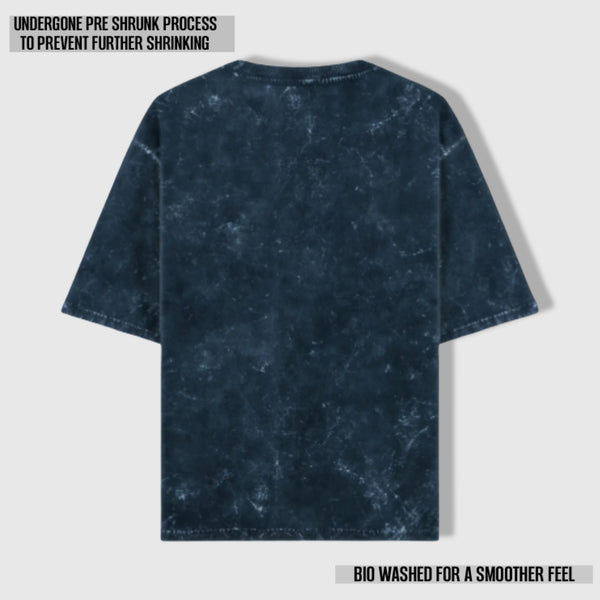 LUXURY ACID WASH UNISEX T-SHIRT NAVY BLUE