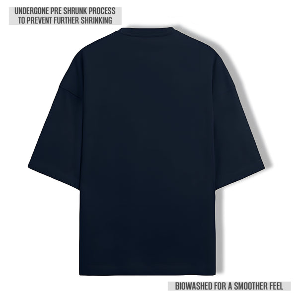 OPULENCE TERRY OVERSIZED TEE NAVY BLUE