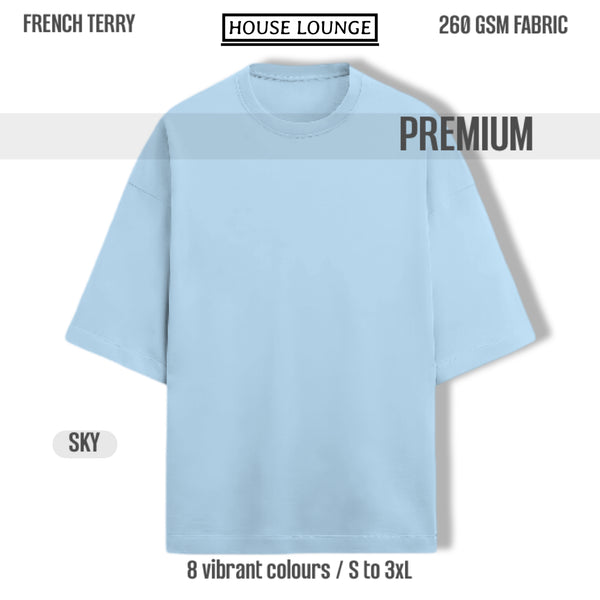 OPULENCE TERRY OVERSIZED TEE LIGHT BLUE
