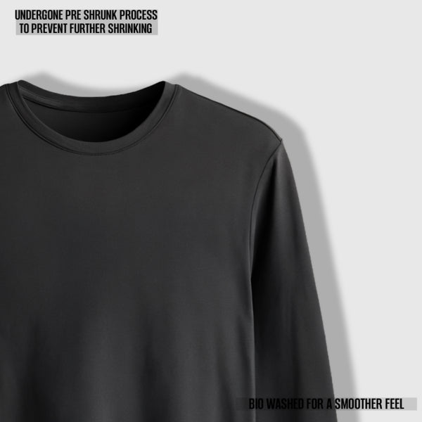 URBAN REFINED FULL SLEEVE T-SHIRT BLACK