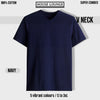 EXQUISITE V-NECK COTTON T-SHIRT NAVY BLUE
