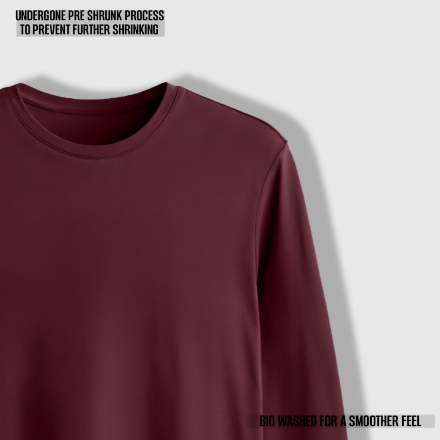 URBAN REFINED FULL SLEEVE T-SHIRT MAROON