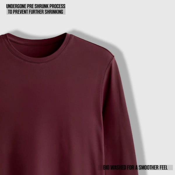 URBAN REFINED FULL SLEEVE T-SHIRT MAROON
