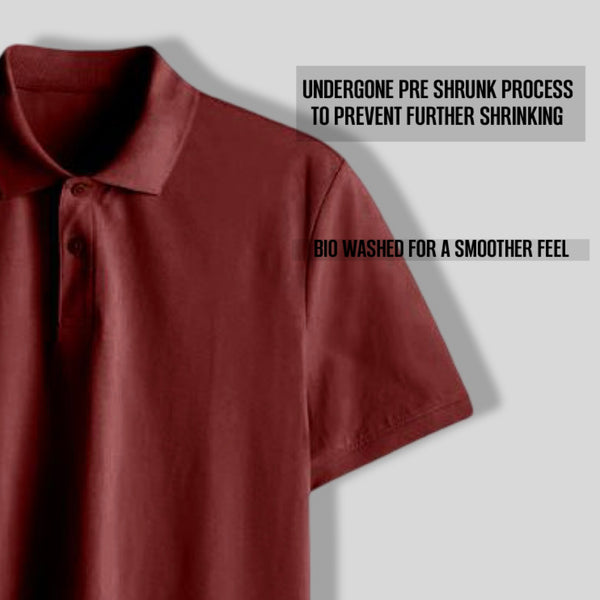 PRESTIGE COTTON POLO T-SHIRT MAROON