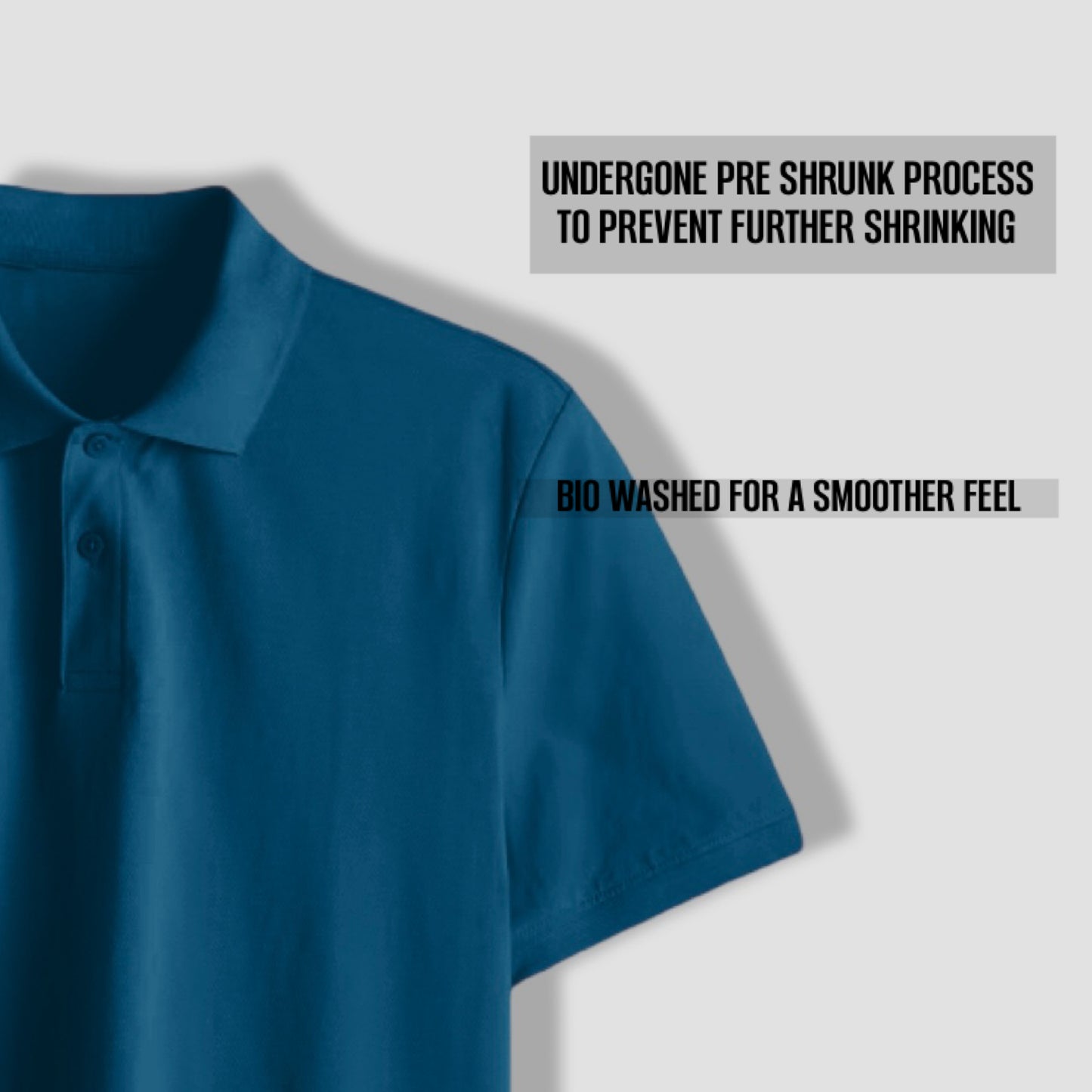 PRESTIGE COTTON POLO T-SHIRT PETROL BLUE