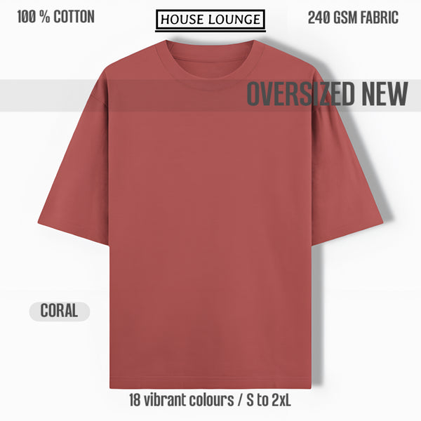 REGAL COTTON OVERSIZED TEE CORAL