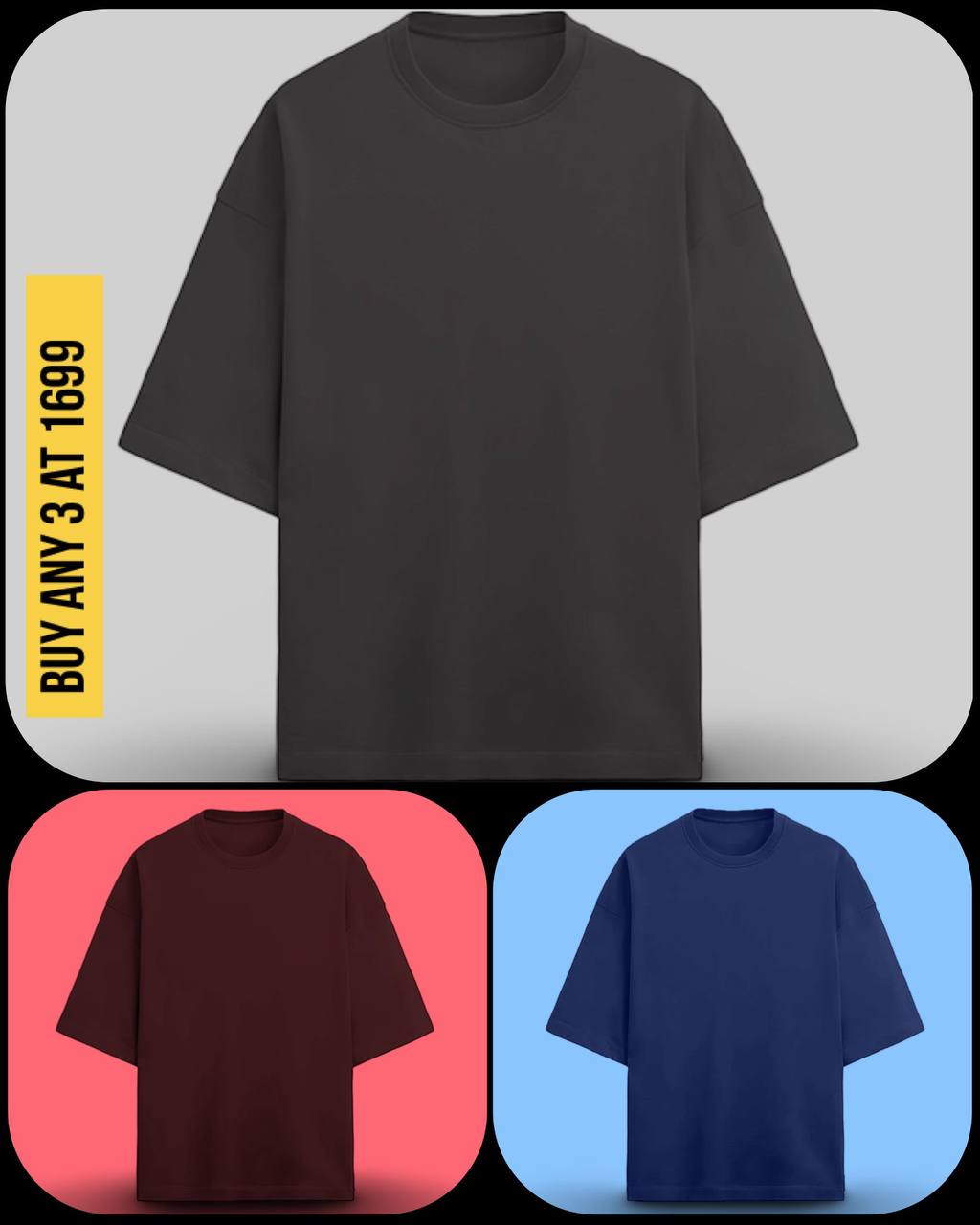OPULENCE TERRY OVERSIZED TEE BLACK