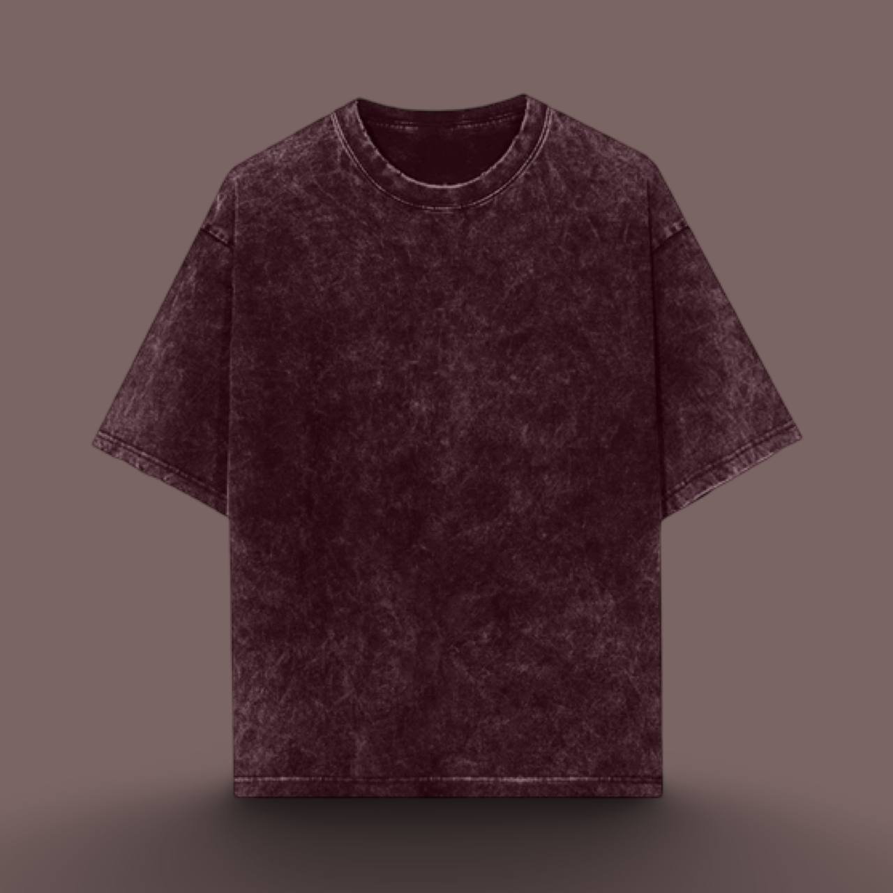 LUXURY ACID WASH UNISEX T-SHIRT MAROON