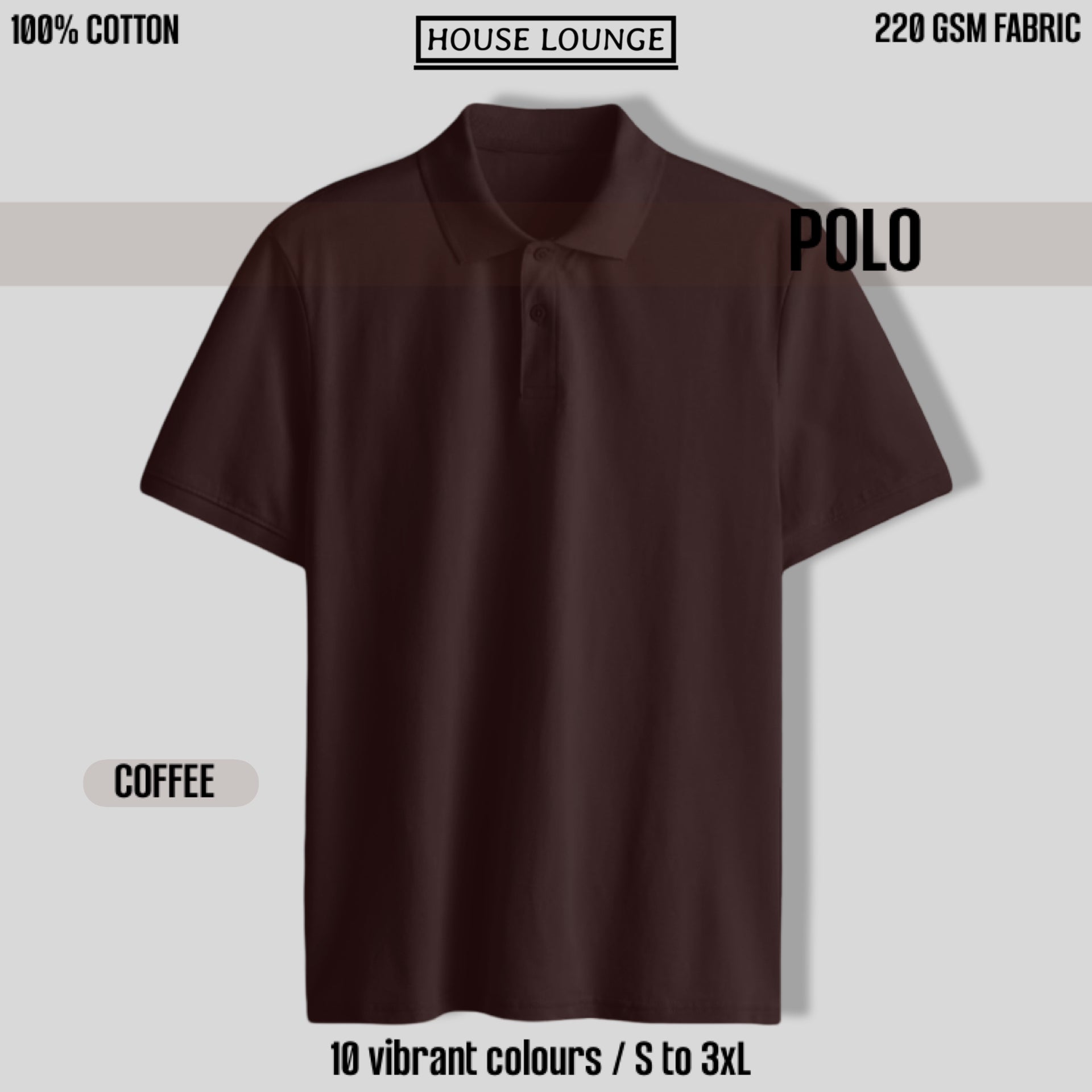 PRESTIGE COTTON POLO T-SHIRT COFFEE BROWN – houselounge.in