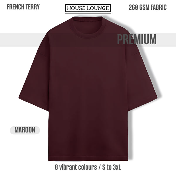 OPULENCE TERRY OVERSIZED TEE MAROON