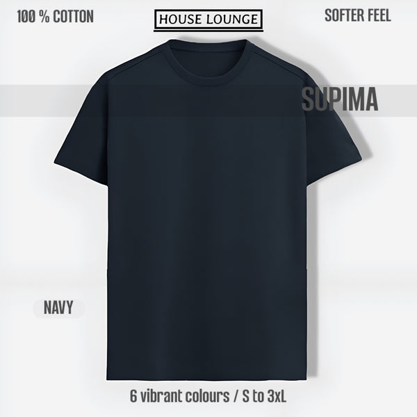 ELEVATED SUPIMA UNISEX T-SHIRT NAVY BLUE