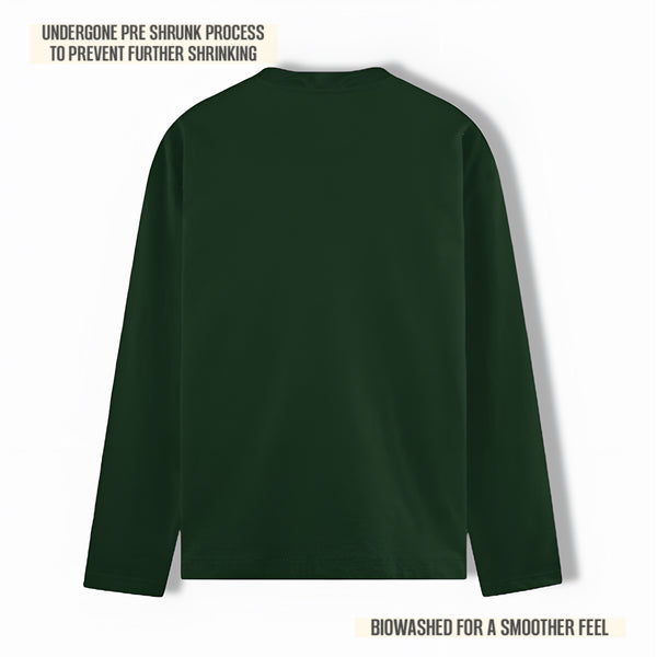URBAN REFINED FULL SLEEVE T-SHIRT BOTTLE GREEN