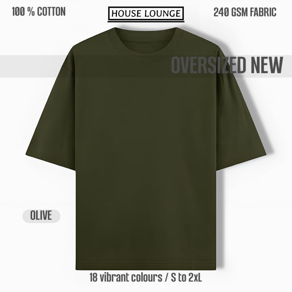 REGAL COTTON OVERSIZED TEE OLIVE GREEN