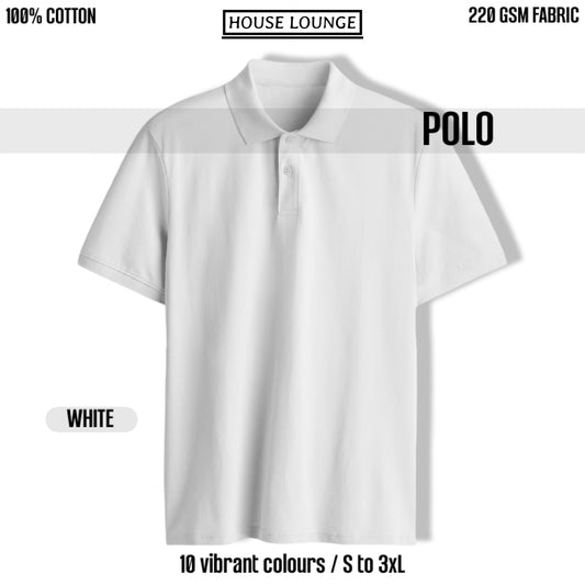 PRESTIGE COTTON POLO T-SHIRT WHITE
