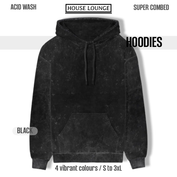 HOUSE LOUNGE ACID WASH HOODIE BLACK