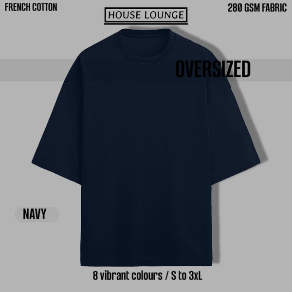 OPULENCE TERRY OVERSIZED TEE NAVY BLUE