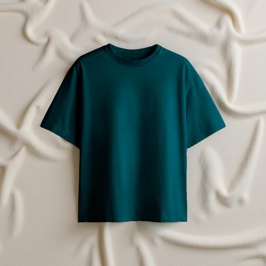 REGAL COTTON OVERSIZED TEE PETROL BLUE