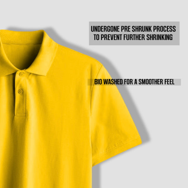 PRESTIGE COTTON POLO T-SHIRT MUSTARD YELLOW