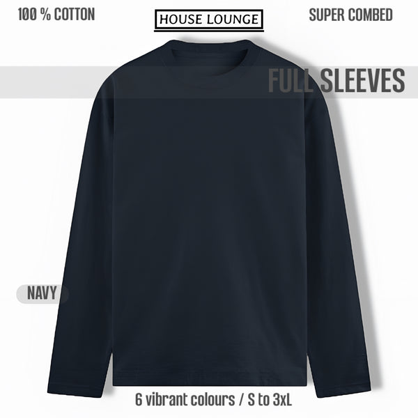 URBAN REFINED FULL SLEEVE T-SHIRT NAVY BLUE
