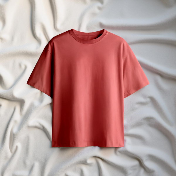 REGAL COTTON OVERSIZED TEE CORAL