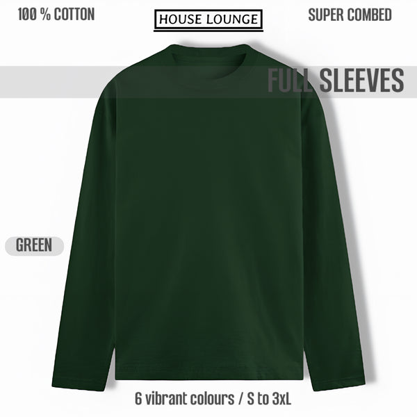 URBAN REFINED FULL SLEEVE T-SHIRT BOTTLE GREEN