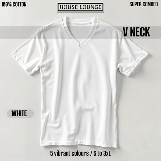 EXQUISITE V-NECK COTTON T-SHIRT WHITE