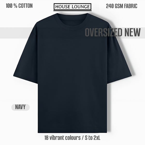 REGAL COTTON OVERSIZED TEE NAVY BLUE