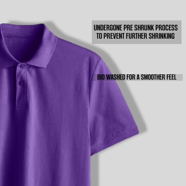 PRESTIGE COTTON POLO T-SHIRT PURPLE