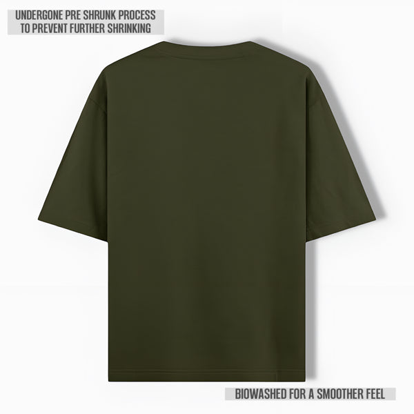 REGAL COTTON OVERSIZED TEE OLIVE GREEN