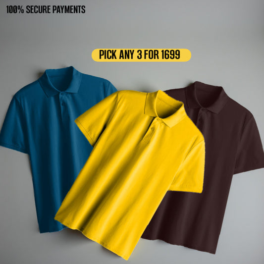 BUY ANY 3 PRESTIGE COTTON POLO T-SHIRT