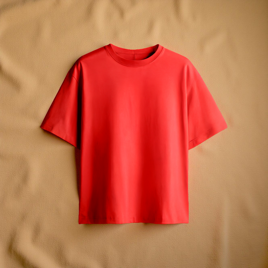 REGAL COTTON OVERSIZED TEE RED