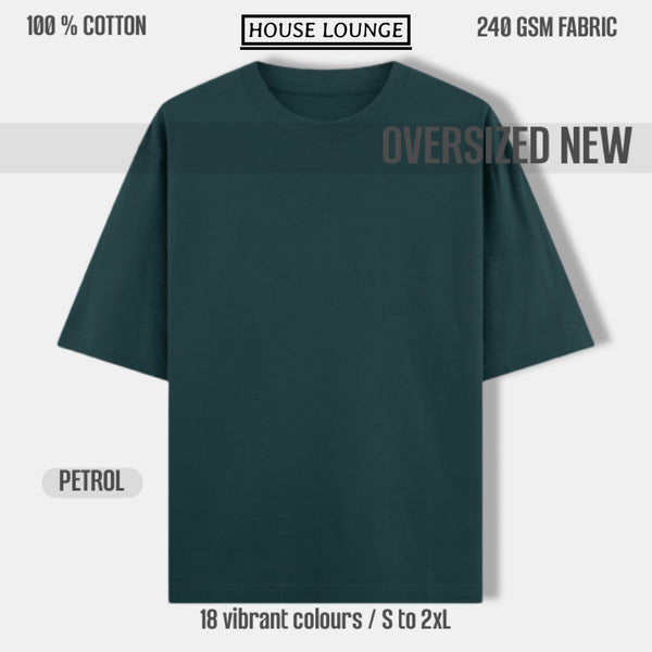 REGAL COTTON OVERSIZED TEE PETROL BLUE