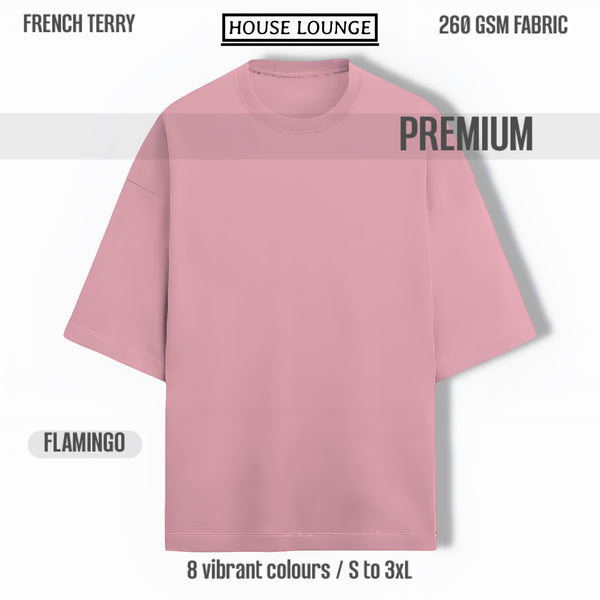 OPULENCE TERRY OVERSIZED TEE FLAMINGO