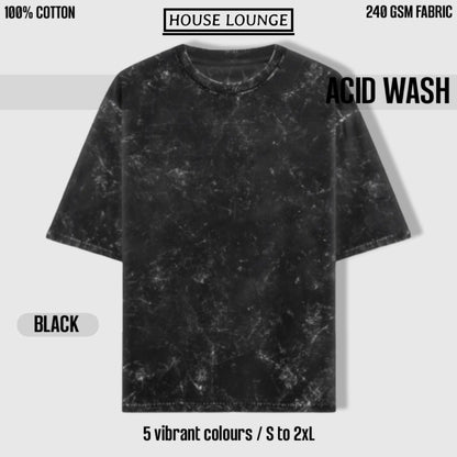 LUXURY ACID WASH UNISEX T-SHIRT BLACK
