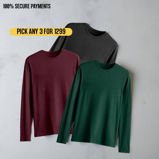 BUY ANY 3 URBAN REFINED FULL SLEEVE T-SHIRT