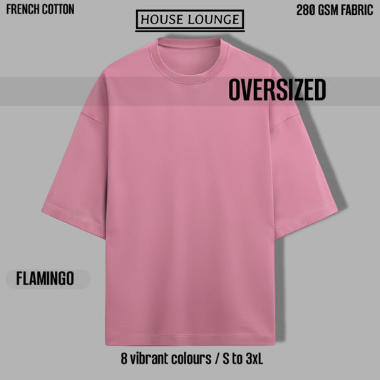 OPULENCE TERRY OVERSIZED TEE FLAMINGO