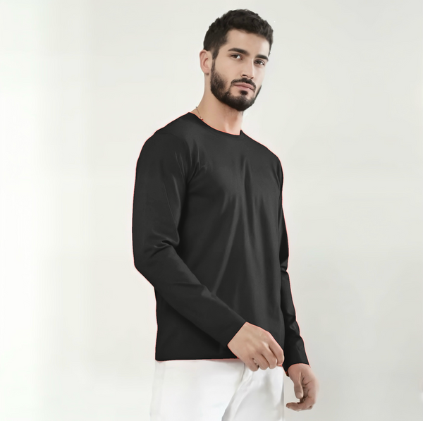 URBAN REFINED FULL SLEEVE T-SHIRT BLACK