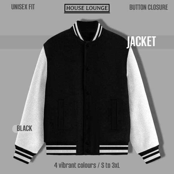 HOUSE LOUNGE VARSITY JACKET BLACK