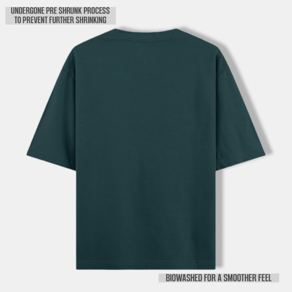 REGAL COTTON OVERSIZED TEE PETROL BLUE