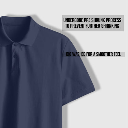 PRESTIGE COTTON POLO T-SHIRT NAVY BLUE