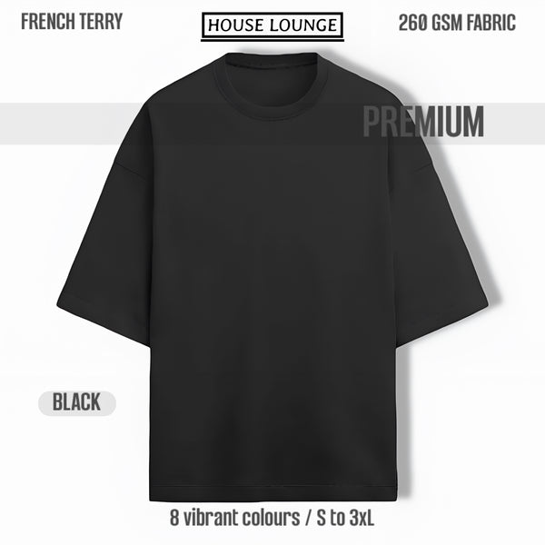 OPULENCE TERRY OVERSIZED TEE BLACK