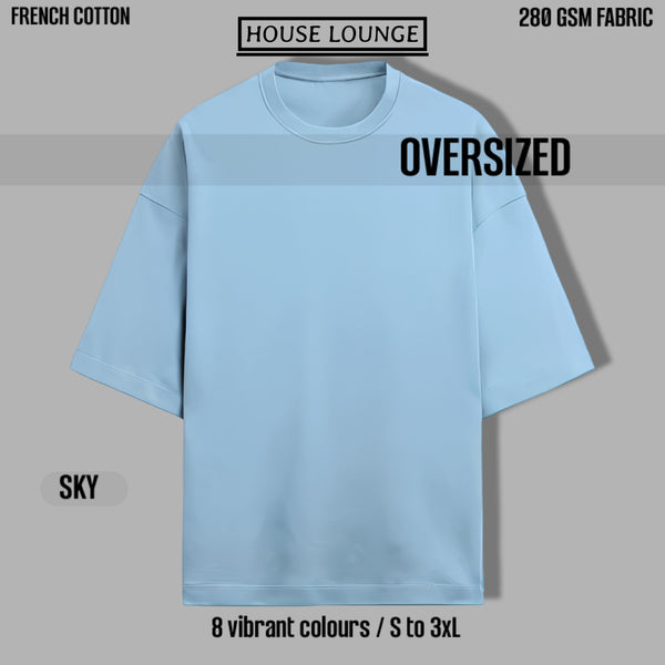 OPULENCE TERRY OVERSIZED TEE LIGHT BLUE