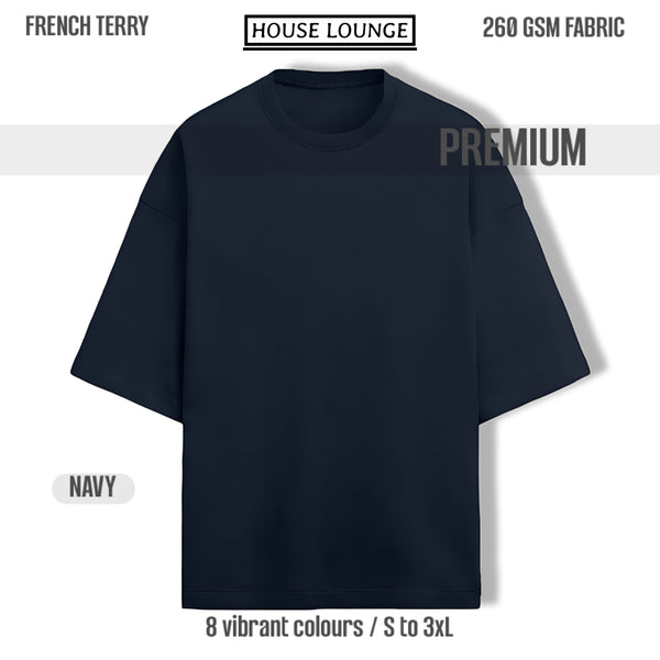 OPULENCE TERRY OVERSIZED TEE NAVY BLUE
